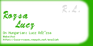 rozsa lucz business card